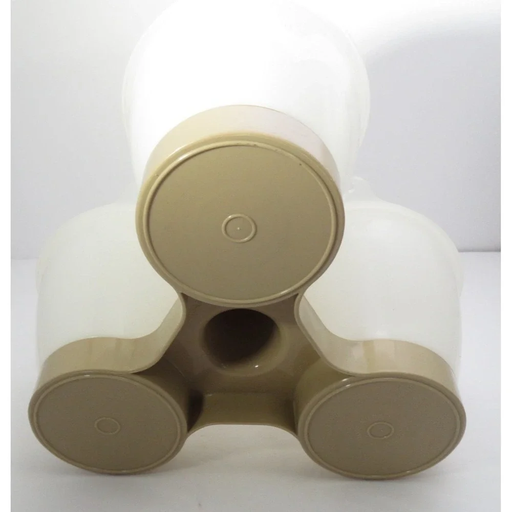 Tupperware 3 Condiment‎ Caddy Server Set with Tupper Seal Lids Tan 758 Vintage